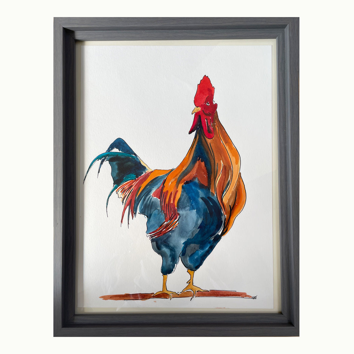 Herk Cockerel Original Watercolour & Ink