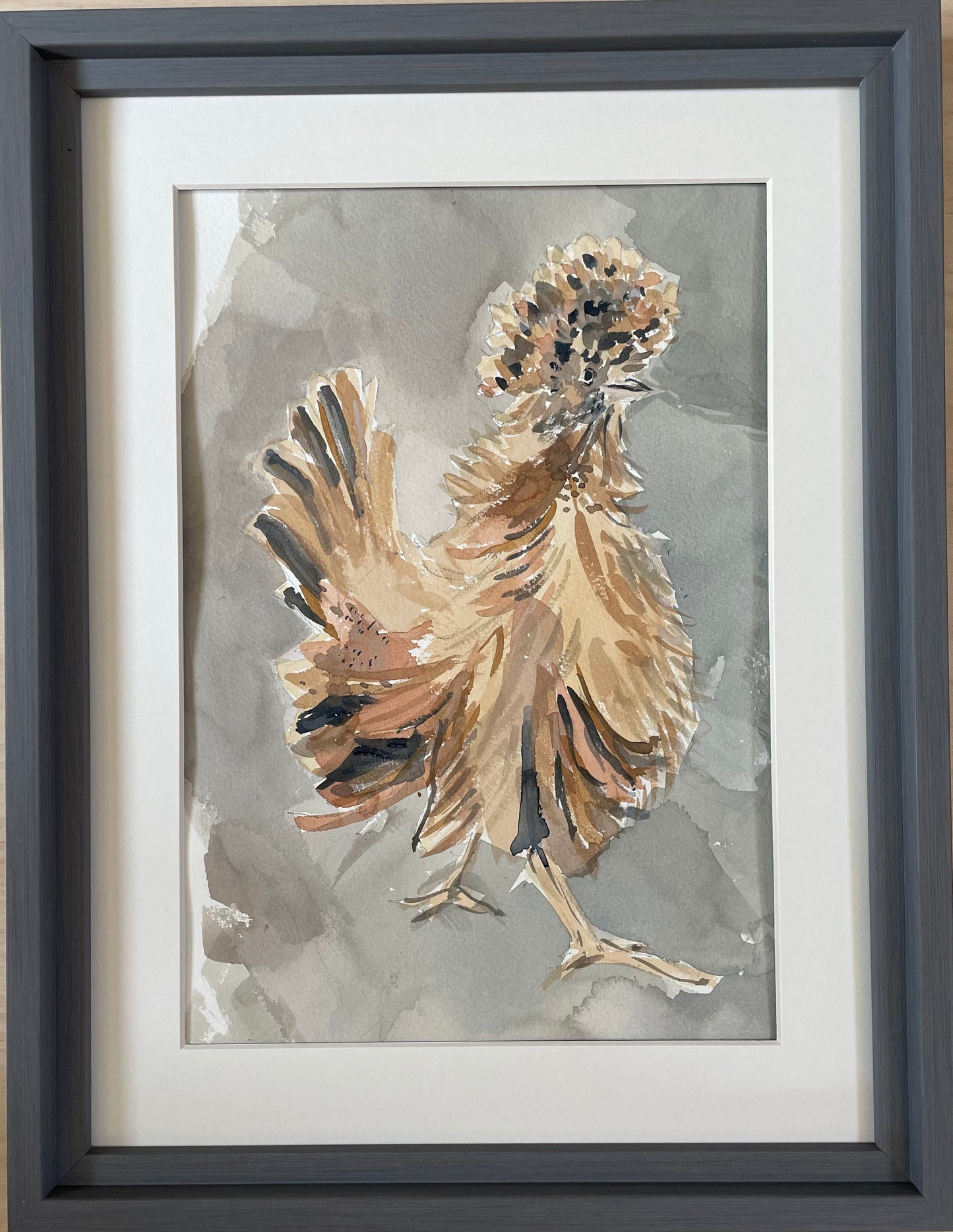 Frizzle Hen Original watercolour