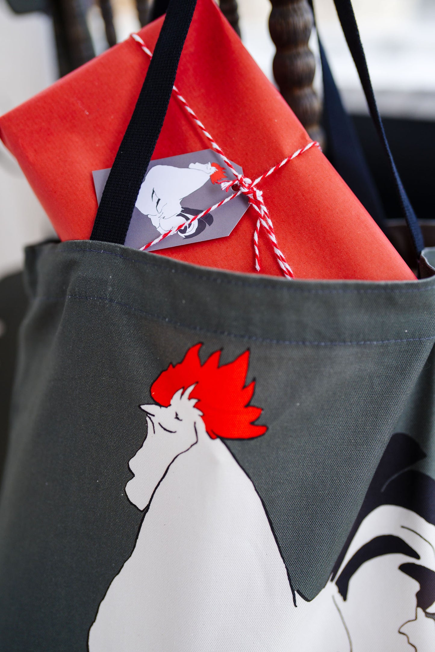 Grey Sussex Cockerel Tote Bag