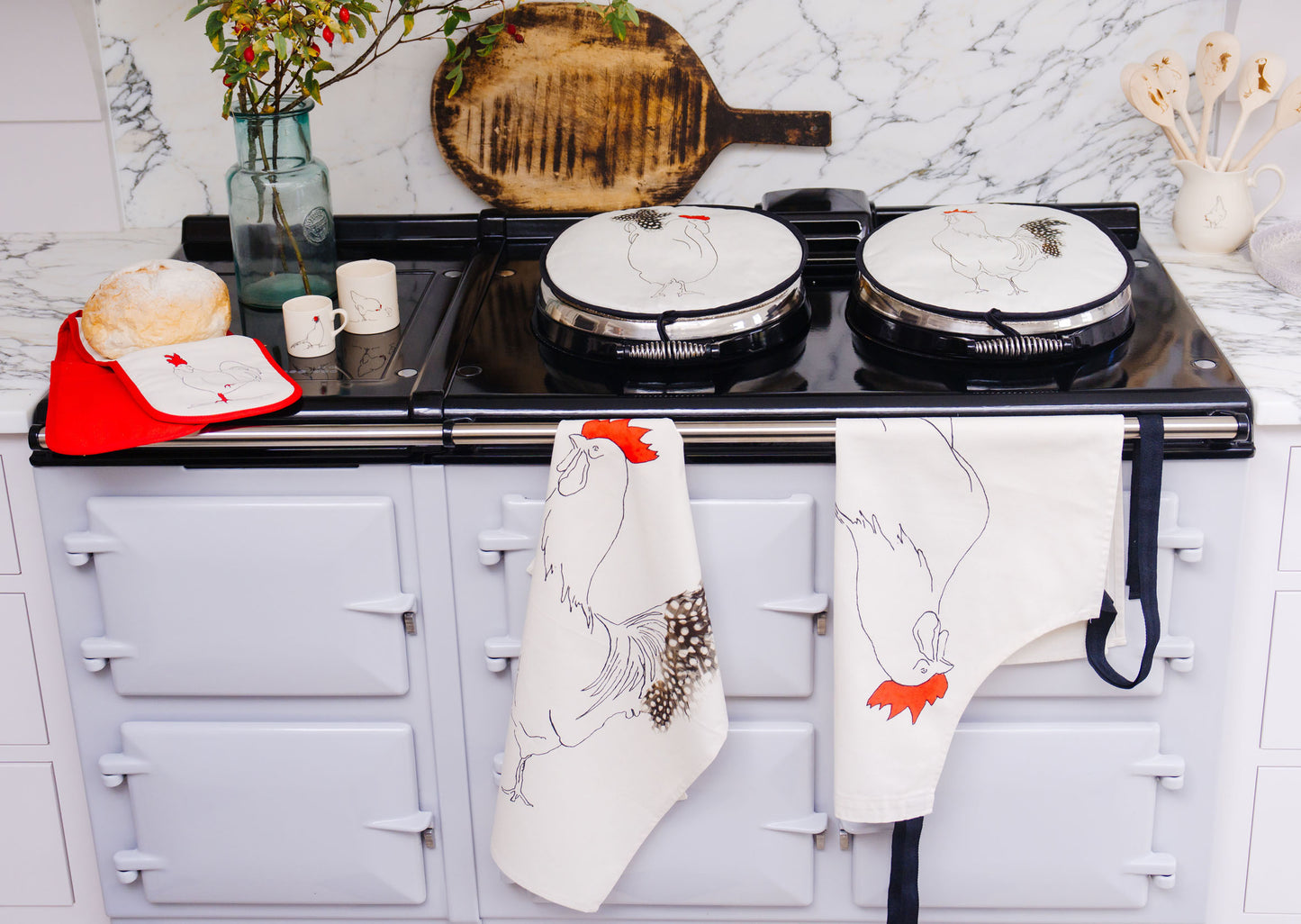 SALE Cockerel Herk Circular Aga Pads