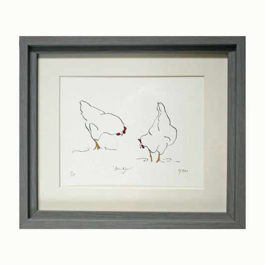 Hens at Breakfast Print