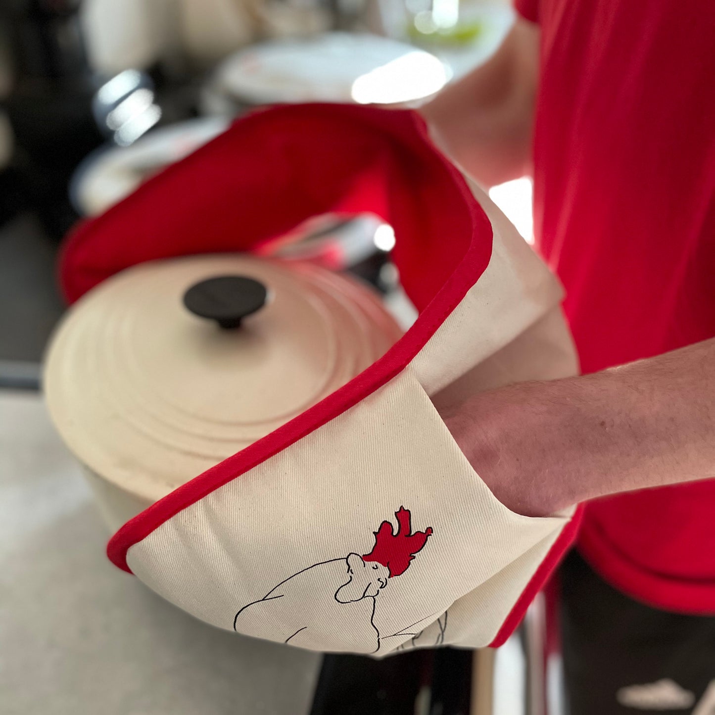 Chicken Ovenglove & Tea towel set