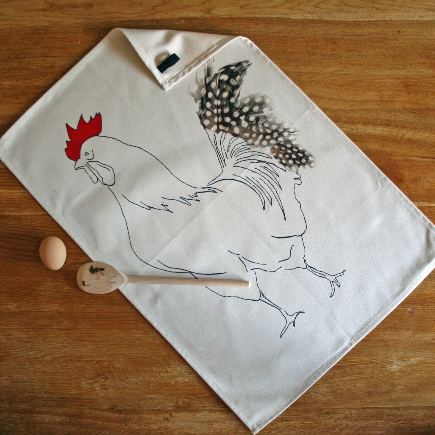 Edward Cockerel Tea Towel