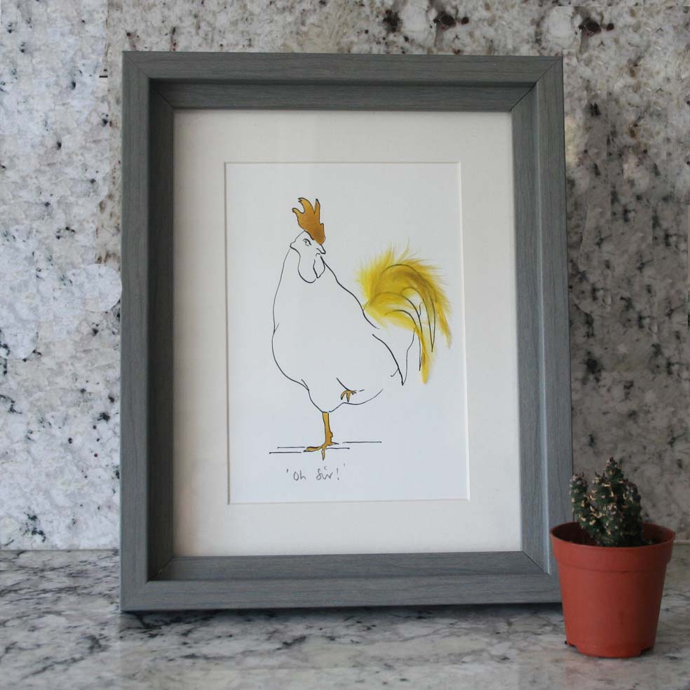 Oh Sir! Cockerel Mini Print