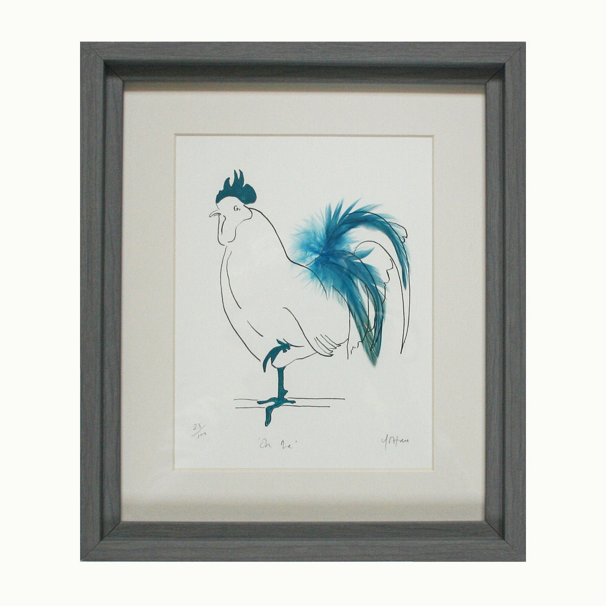 Oh Me! Cockerel Feathered Print