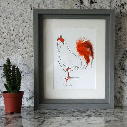 Oh Me! Cockerel Mini Print