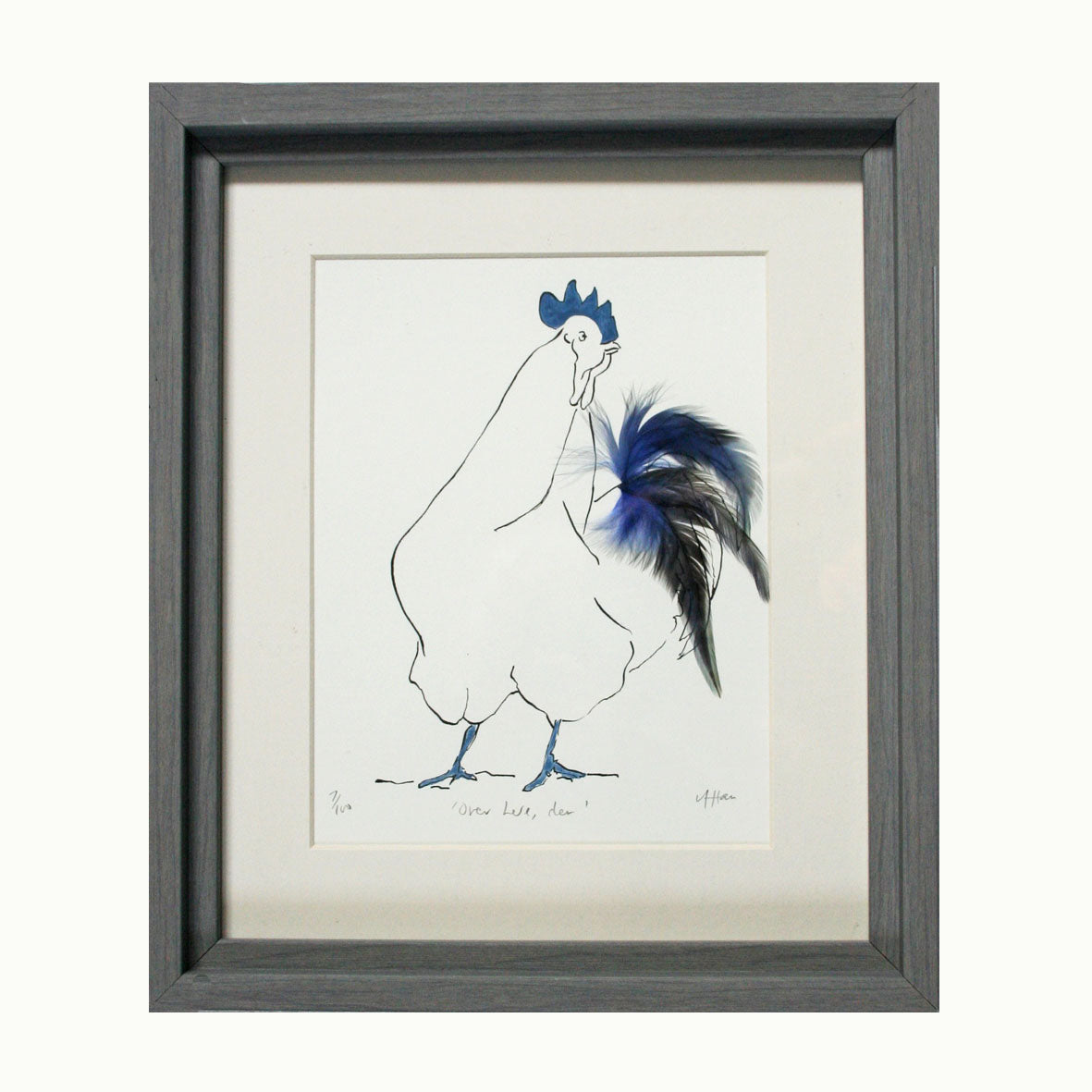 Oh Dear Cockerel Feathered Print