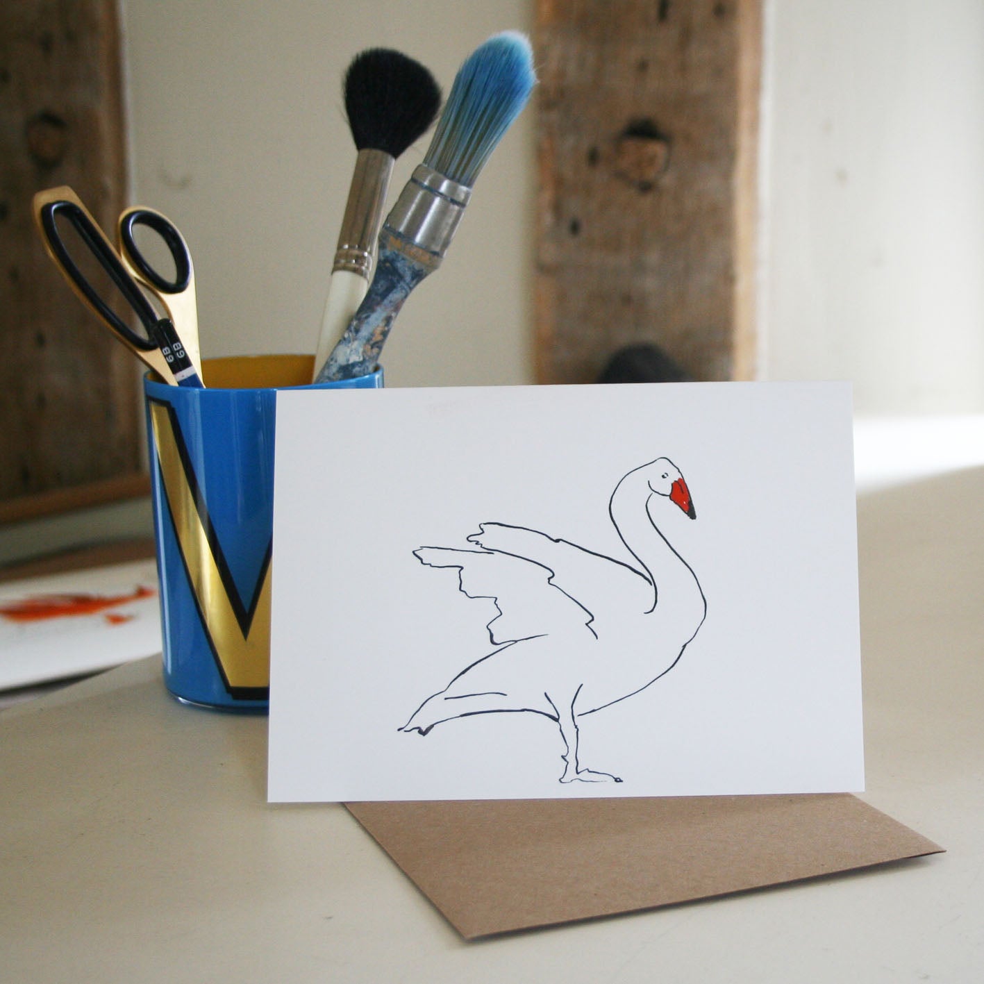 Swan card Take Flight