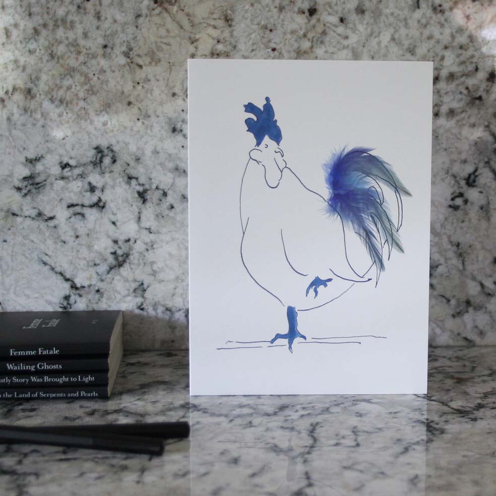 Set of 6 cockerel cards in a tin from Cluck Cluck