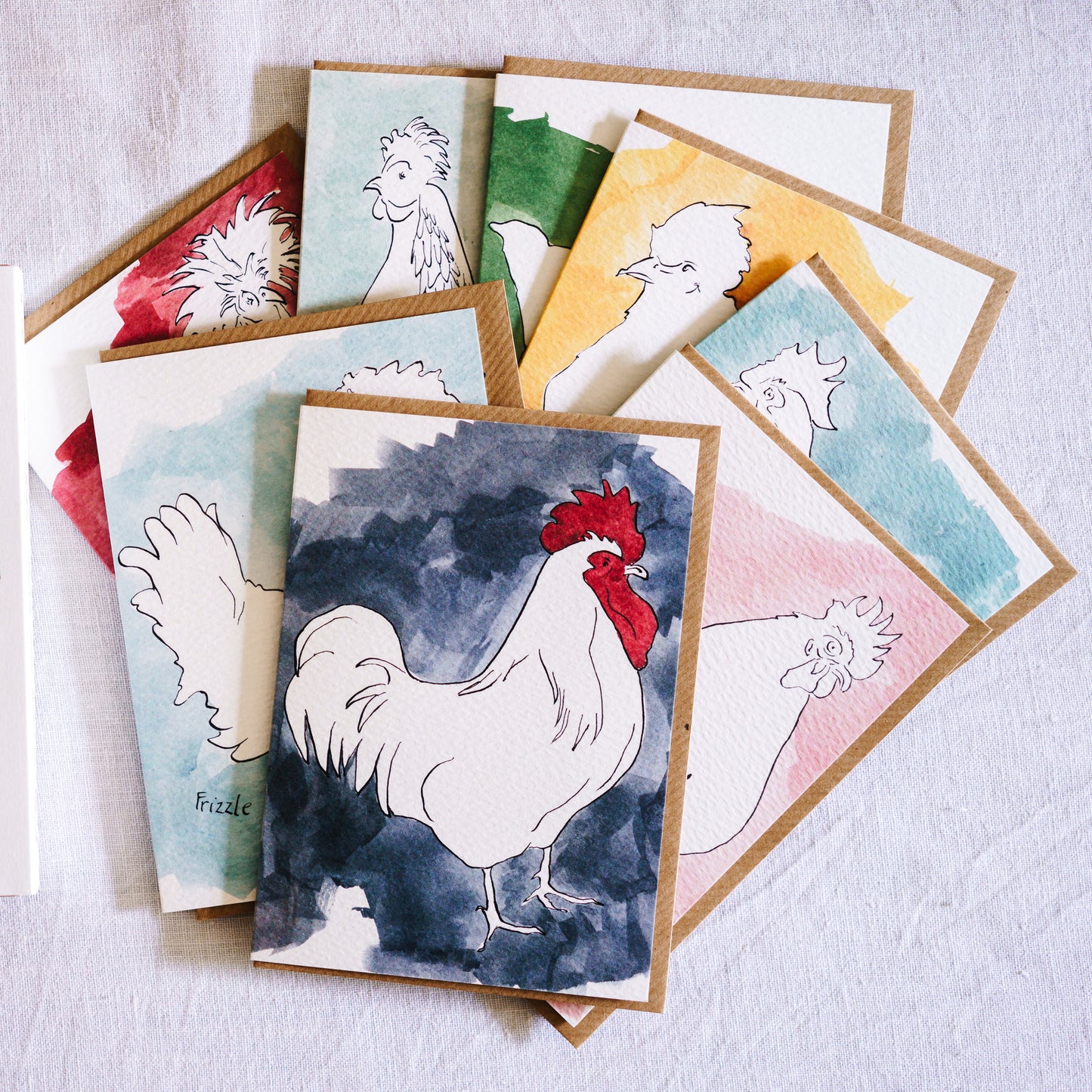 Box Set of 8 Hens Cards