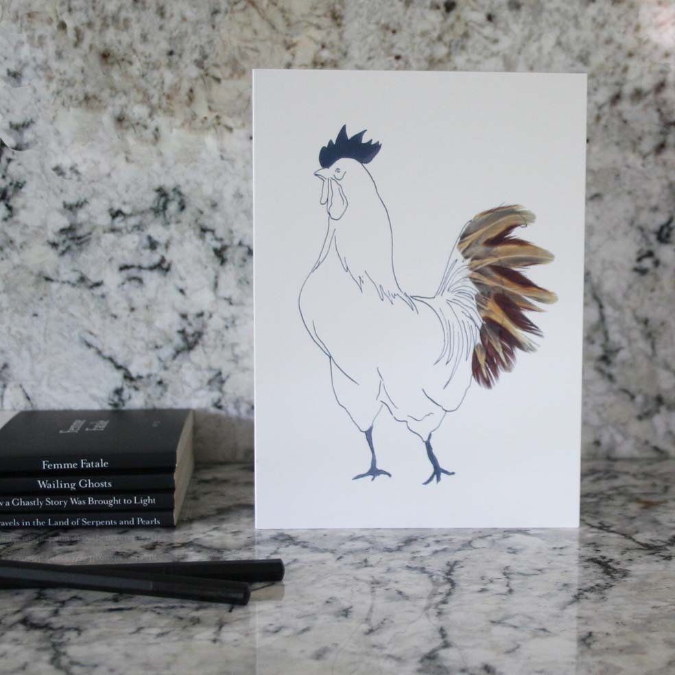 Set of 6 cockerel cards in a tin from Cluck Cluck