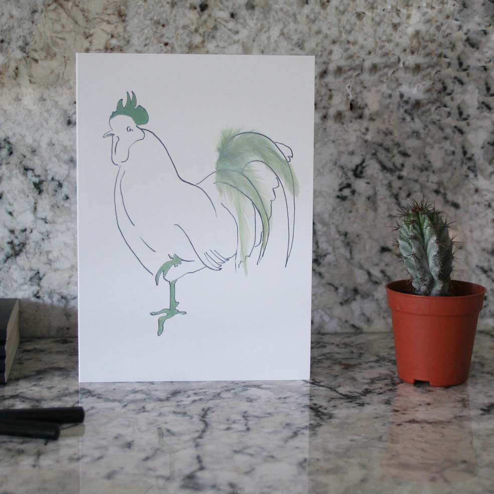 Set of 6 cockerel cards in a tin from Cluck Cluck