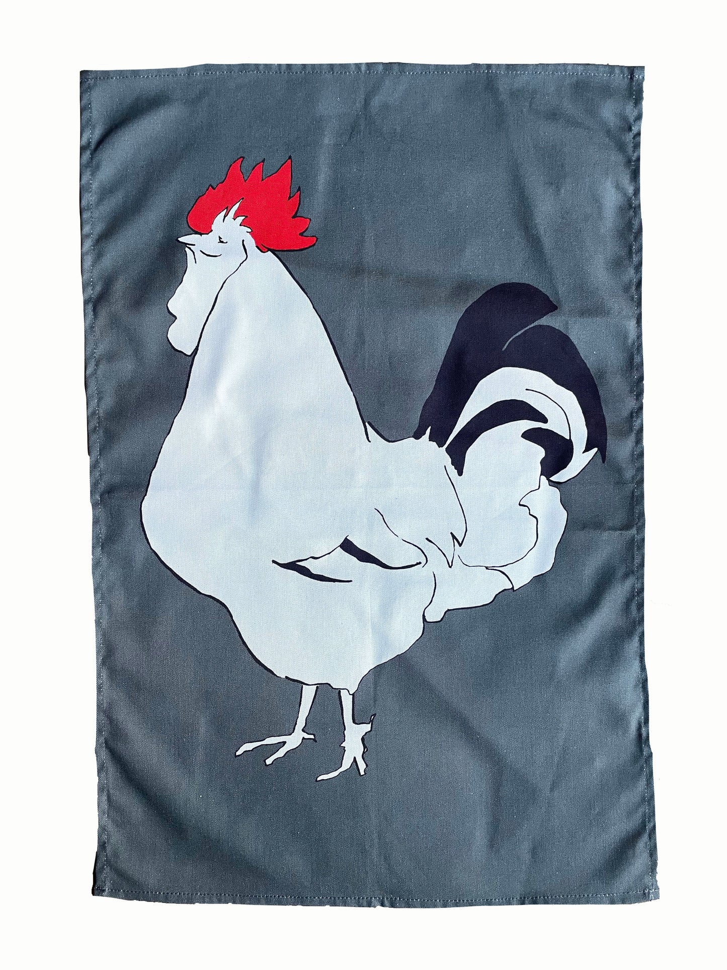 Grey Sussex Cockerel Tea Towel