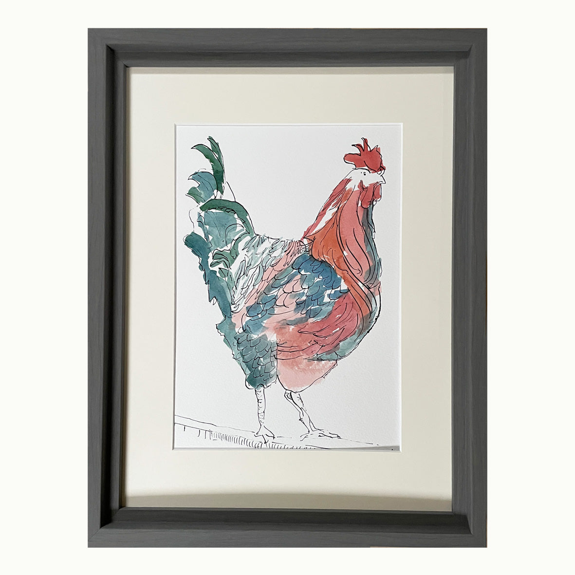 Hen Original Ink & watercolour