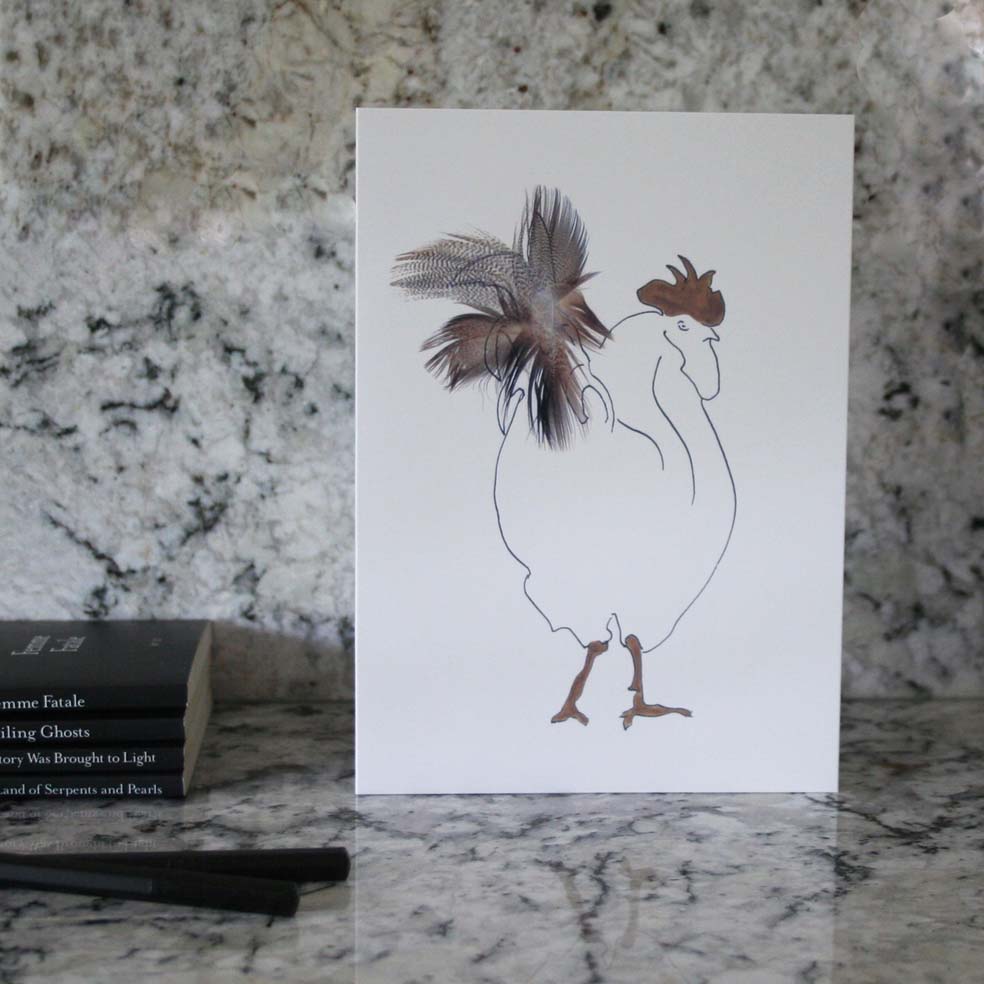 Set of 6 cockerel cards in a tin from Cluck Cluck