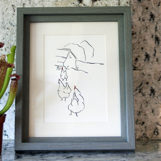 Hens at Home Mini Print