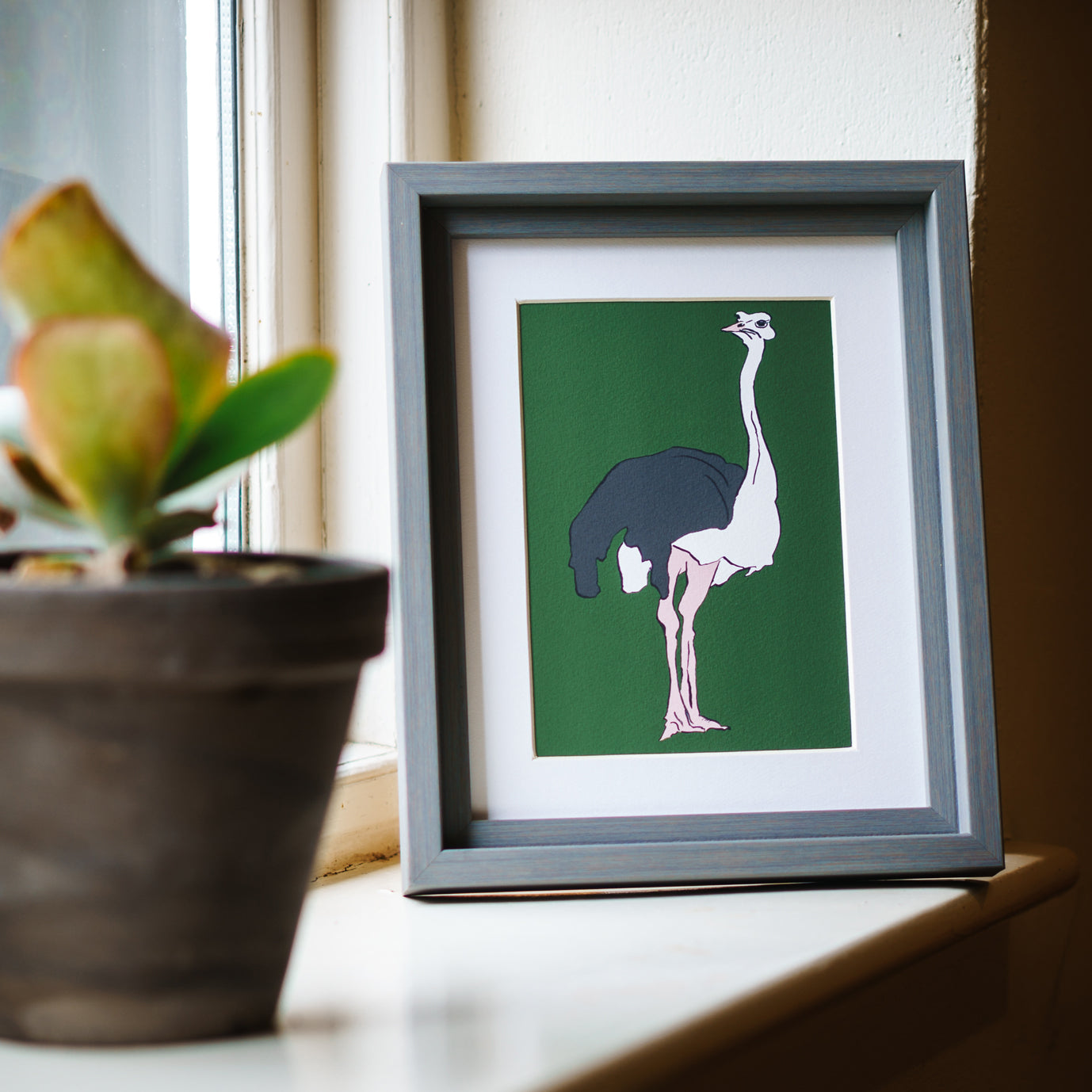 Ostrich Giclee Mini Print