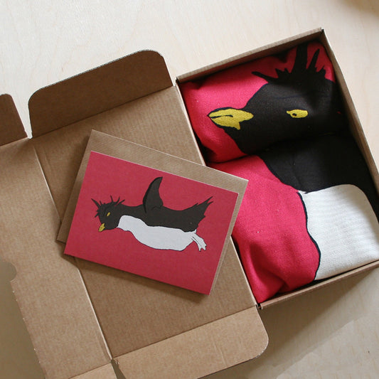 Pink Penguin Apron & Tea Towel Gift boxes with card