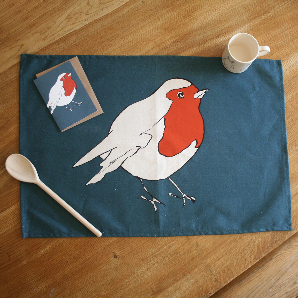 Robin blue Tea Towel