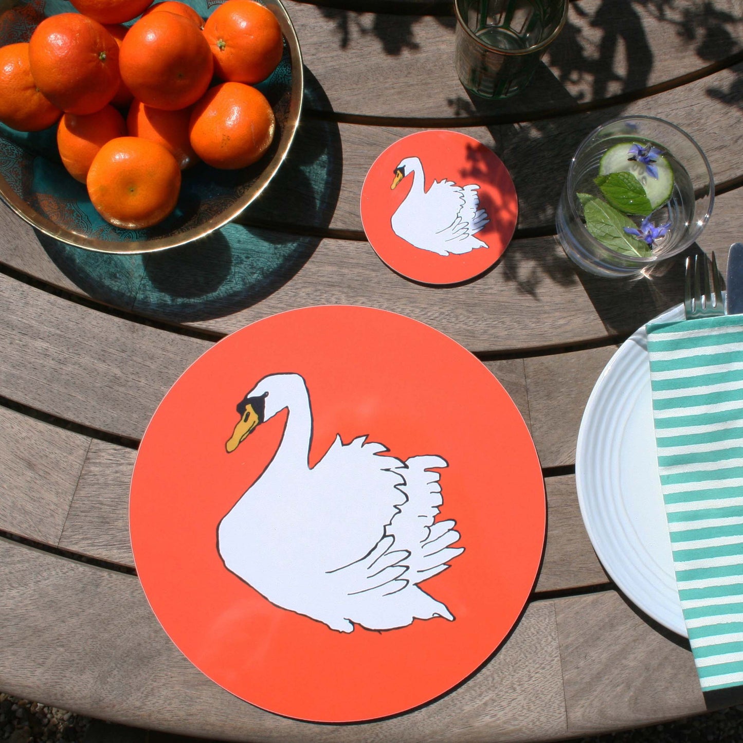 Swan Placemat & Coaster