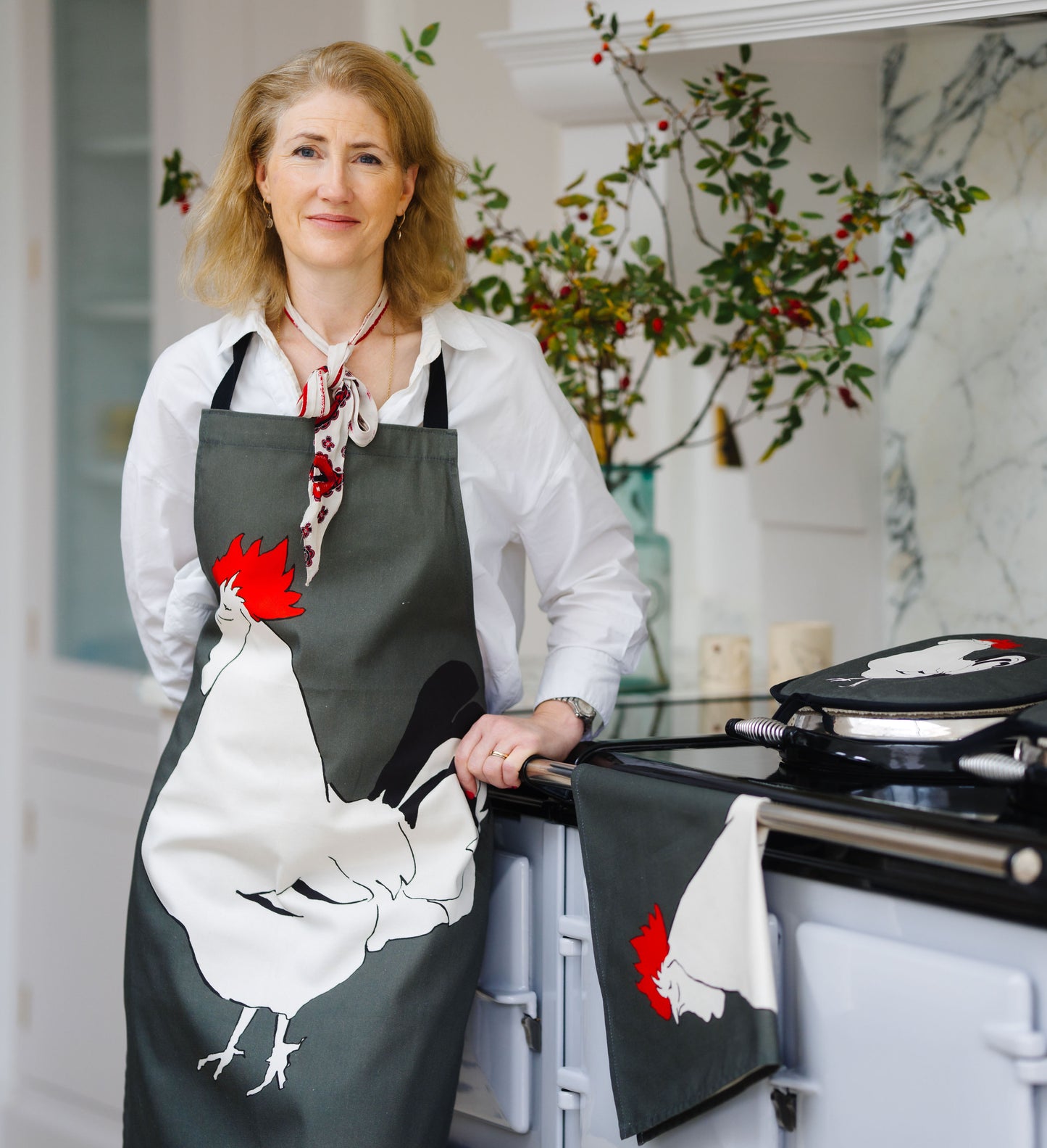 Gey Sussex Cockerel Apron