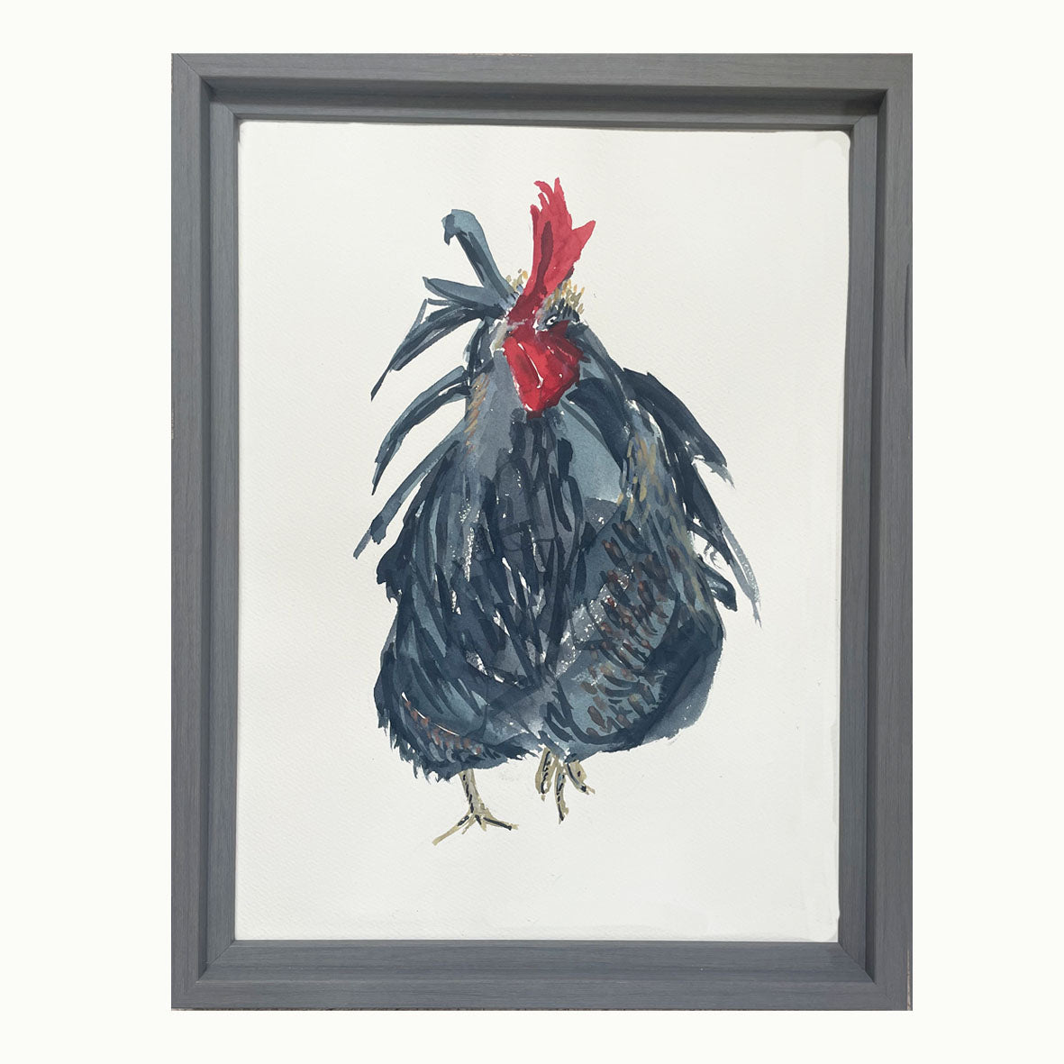 Black Orpington Standing Original Watercolour – Cluck Cluck! From Suffolk