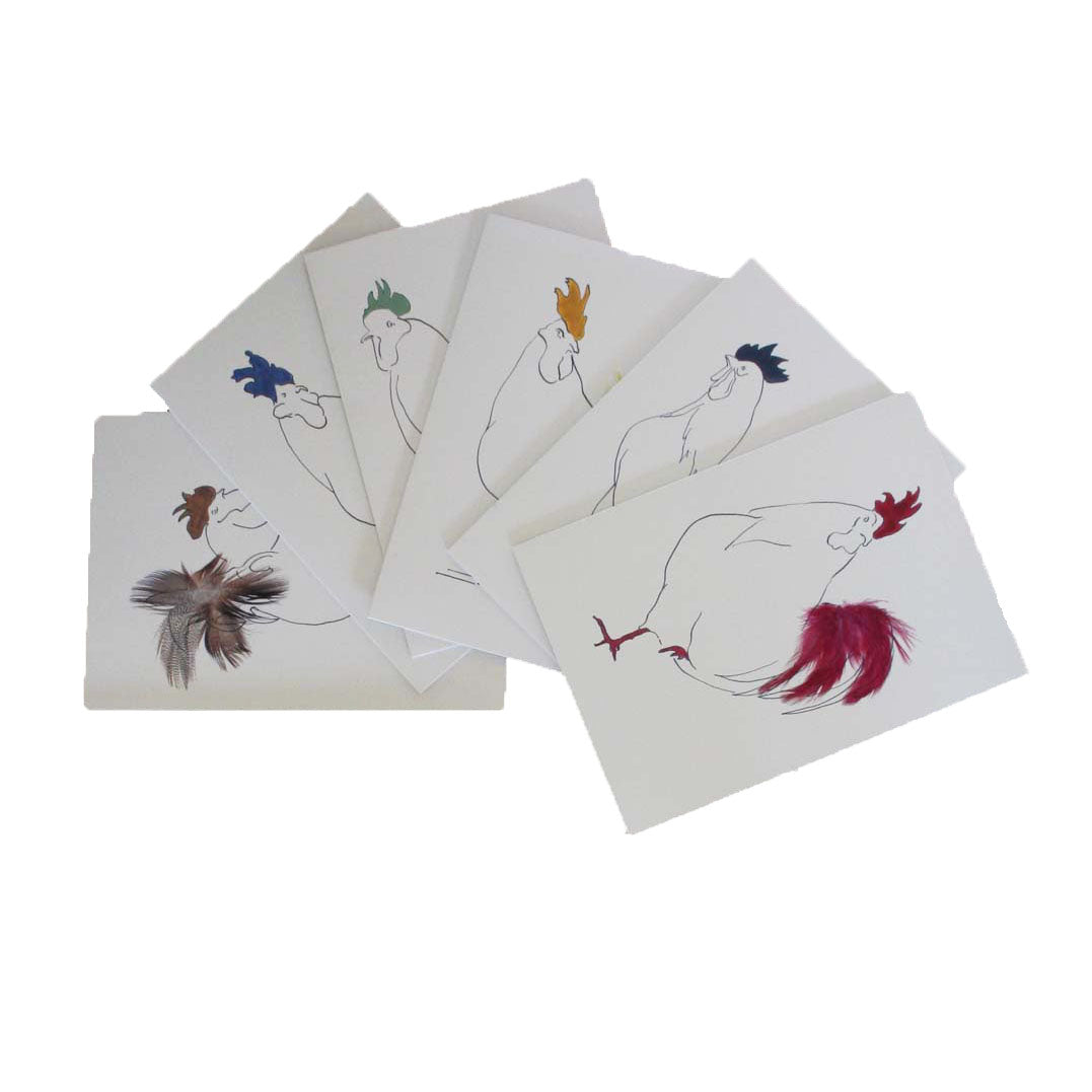 Chickens Set of 6 cards in a Gift Box