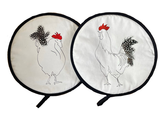Cockerel Pair Circular Aga / Chef pad