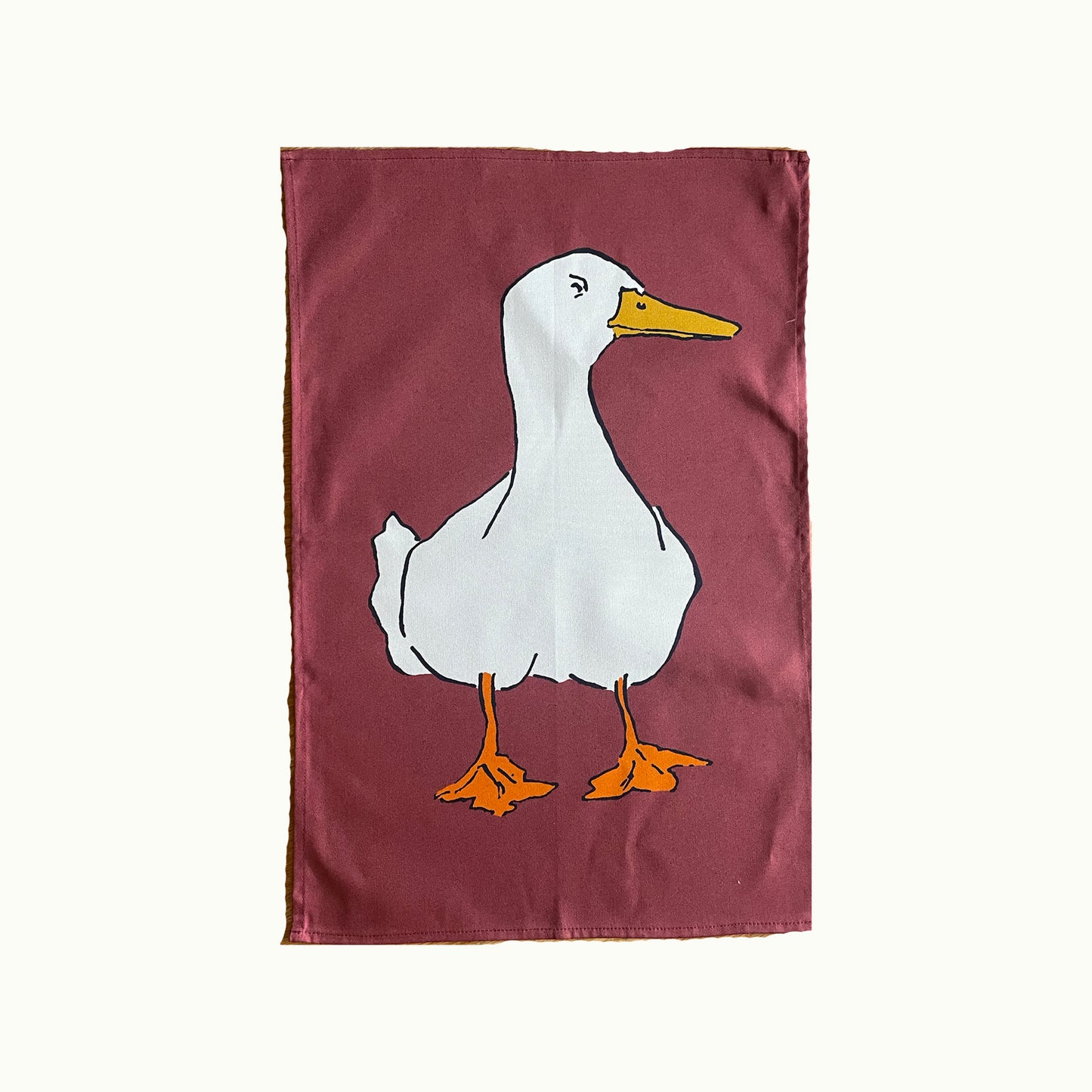 Duck Burgundy Tea Towel