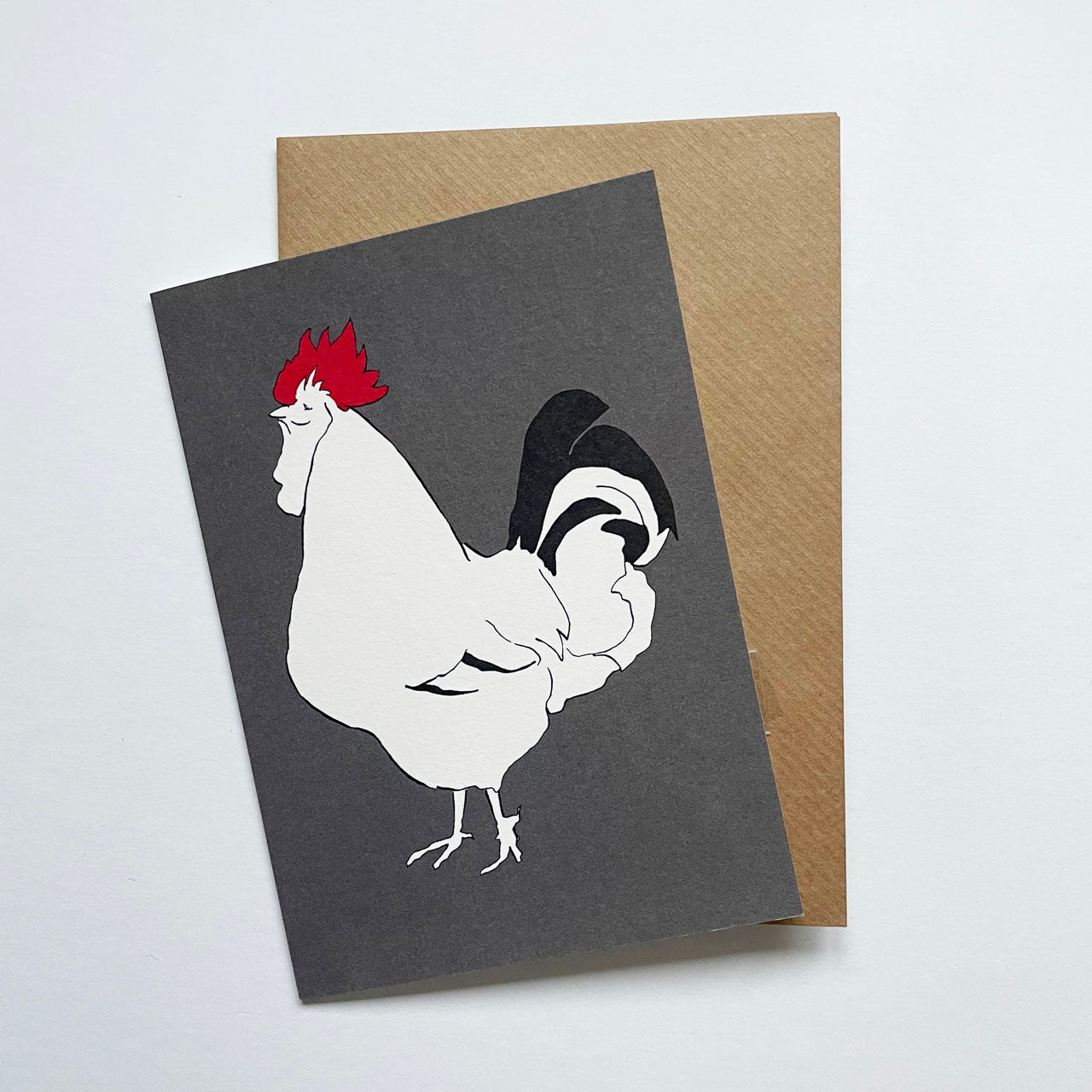 Grey Sussex Cockerel Card