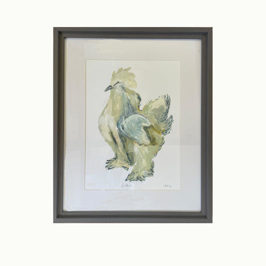 Silkie Hen Original Acrylic Painting