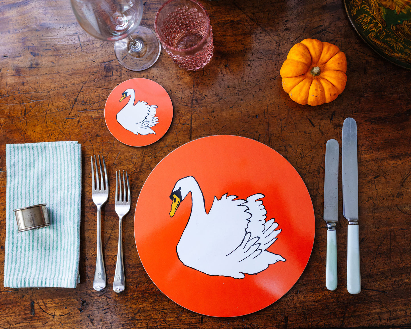 Swan Placemat & Coaster
