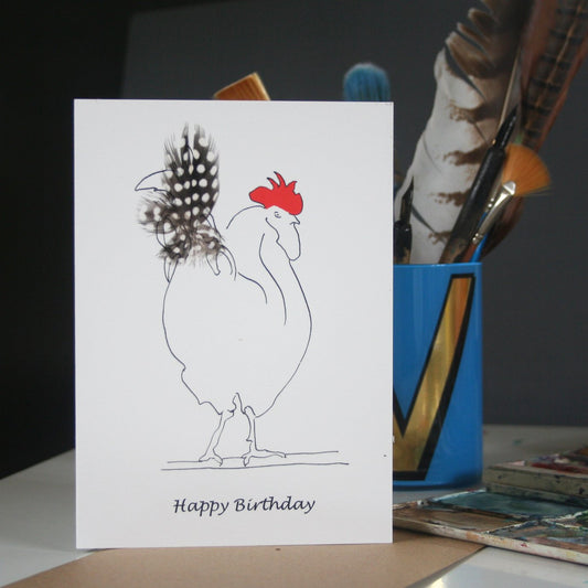 Herk Cockerel Happy Birthday Spotty Card
