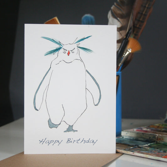 Rockhopper Penguin Birthday Card