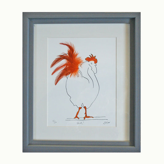 Herk Cockerel coloured Feathered Print