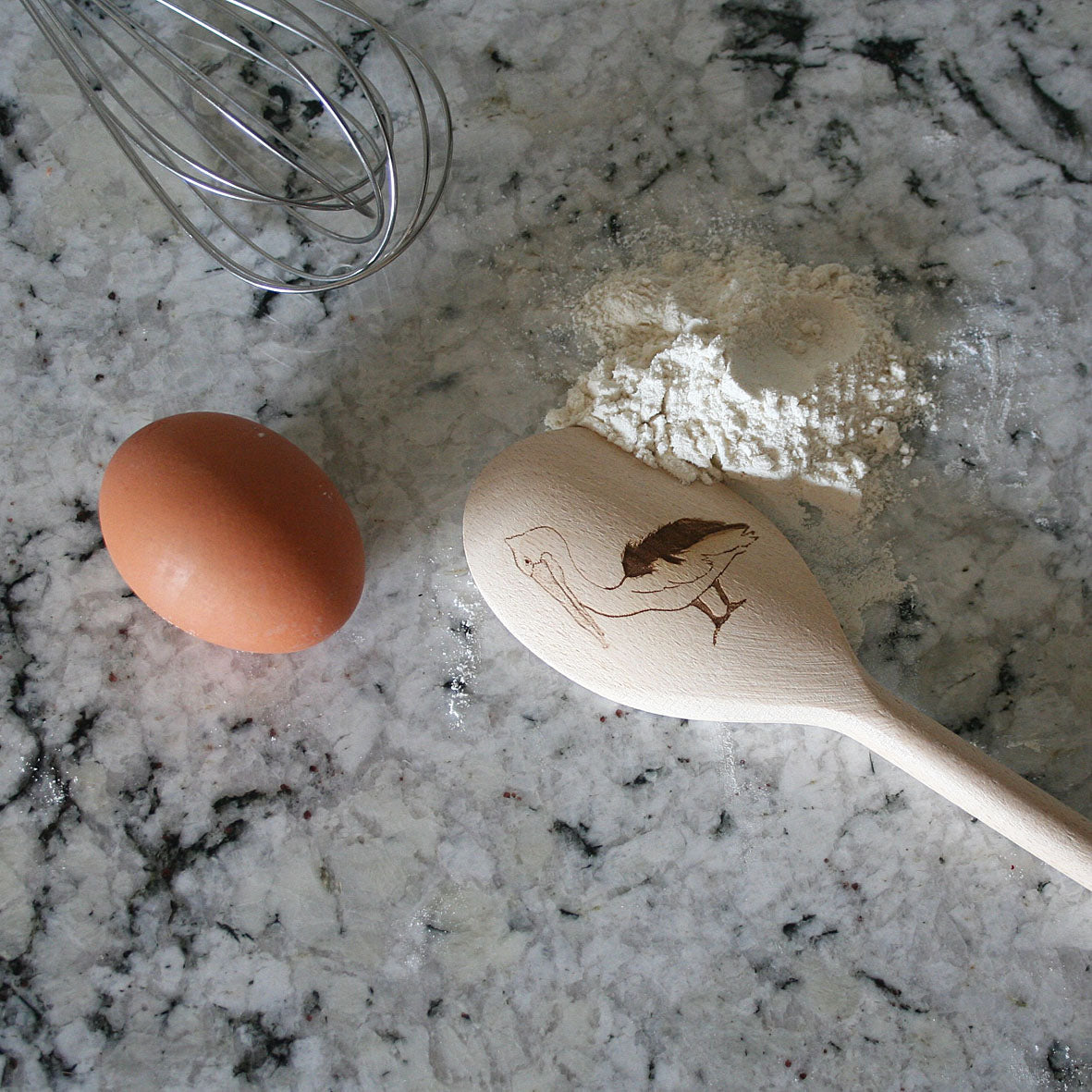 Pelican engraved wooden spoon