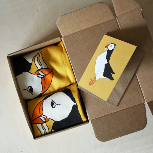 Puffin Apron & Tea Towel Gift boxes with card