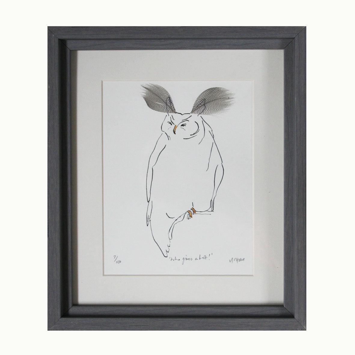 Owl pring framed