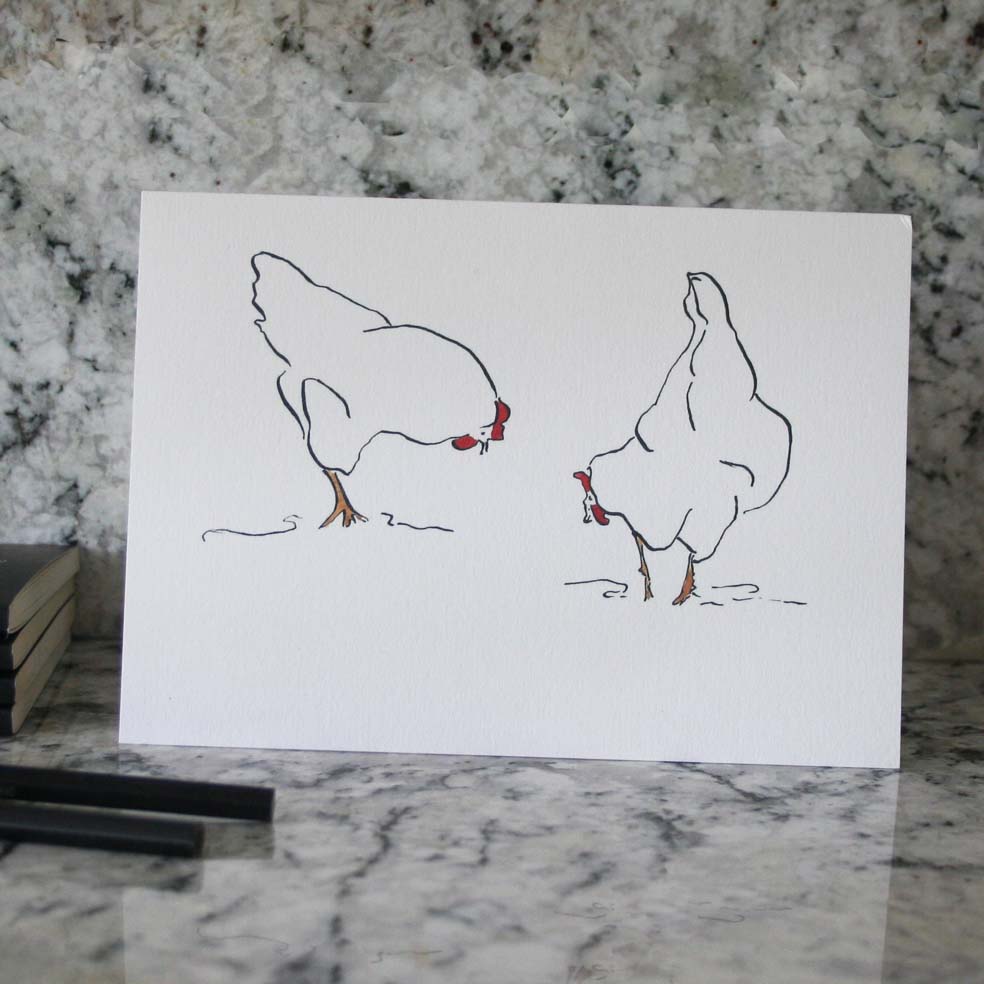 Hens om a card from Cluck Cluck
