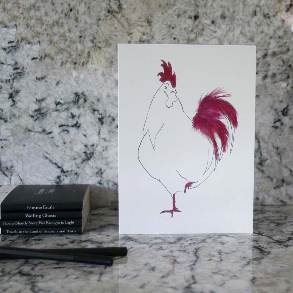 Set of 6 cockerel cards in a tin from Cluck Cluck