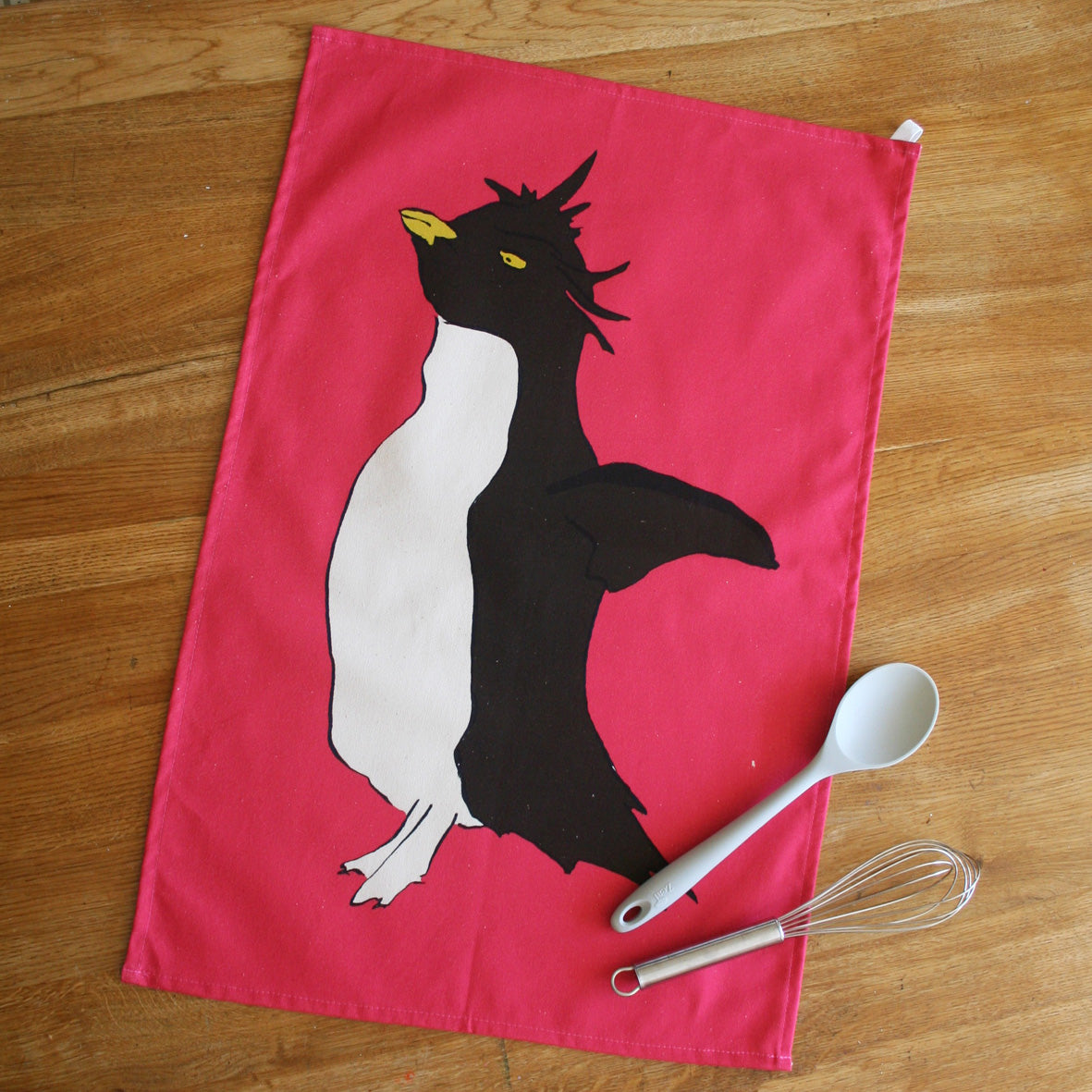 Penguin Pink Tea Towel