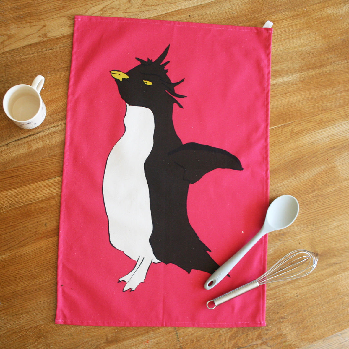 Penguin Pink Tea Towel